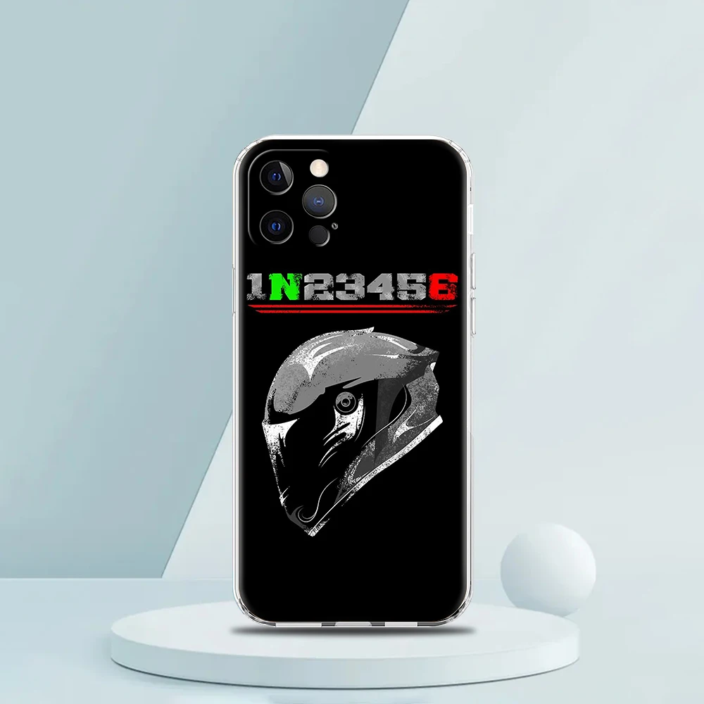 1N23456 Motocyklowe etui na telefon iPhone 16 15 14 13 12 Pro Max Przezroczyste miękkie etui na iPhone 11 Pro Max 7 8 Plus XS XR Shell Capa