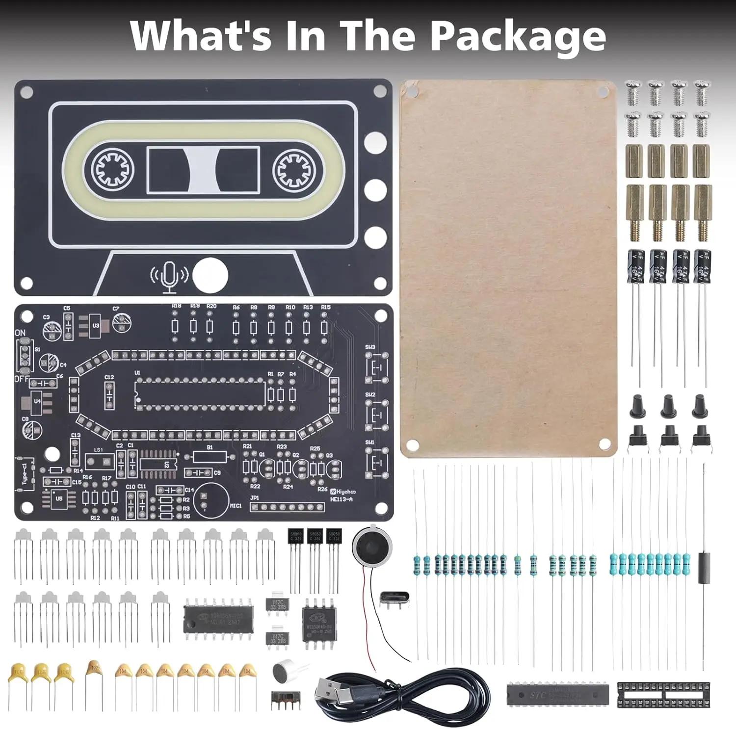 DIY Sound Recorder Soldering Project Kit Audio Recorder with Flashing LED Light Assembly Kit Fun STEM Learning Project Gift Idea