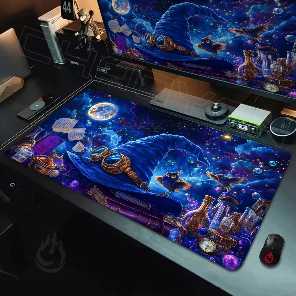 

Starry sky and wizard hat Mouse Pad Desk Mat Large Computer Office Carpet xxl mousepad Gamer gaming pc accessories Keyboard Rug