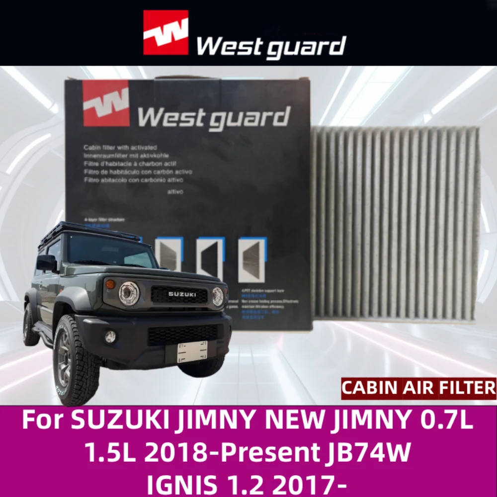 

For SUZUKI JIMNY NEW JIMNY 0.7L 1.5L 2018-Present JB74W IGNIS 1.2 2017- WESTGUARD Activated Charcoal Cabin Air Filter MK7019