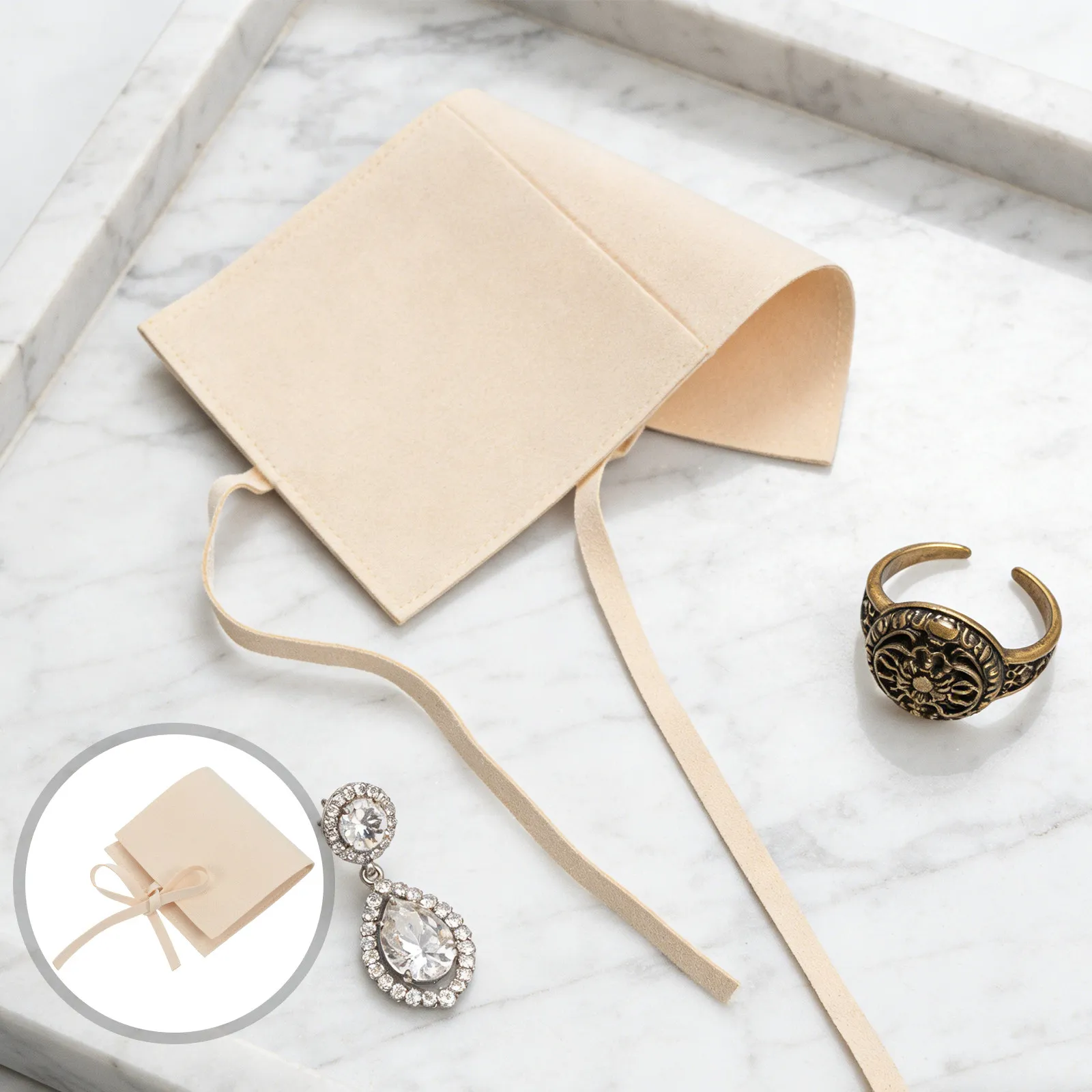 10Pcs Small Jewelry Pouches Microfiber Soft Small Storage Bags Envelope Style Ideal Organizer for Necklace Bracelet Gift