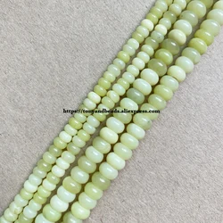 Natural Stone Smooth Rondelle Lemon Jade 7