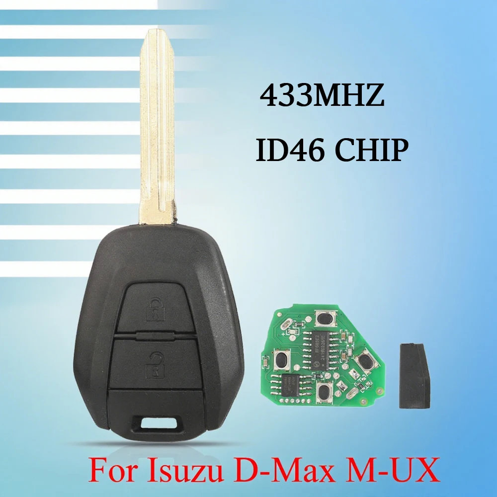 

Пульт дистанционного управления автомобилем Jingyuqin для ISUZU D-Max M-UX, 433,92 МГц, чип ASK ID46, TOY43, замена автомобильного ключа, полный комплект ключей