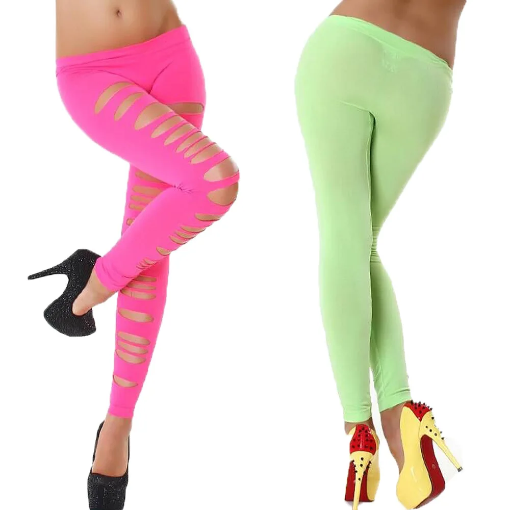 Nieuwe Dames Hoge Stretch Slanke Candy Color Cropped Broek Naadloze Voorkant Gescheurde Y 2K Sexy Vrouwen