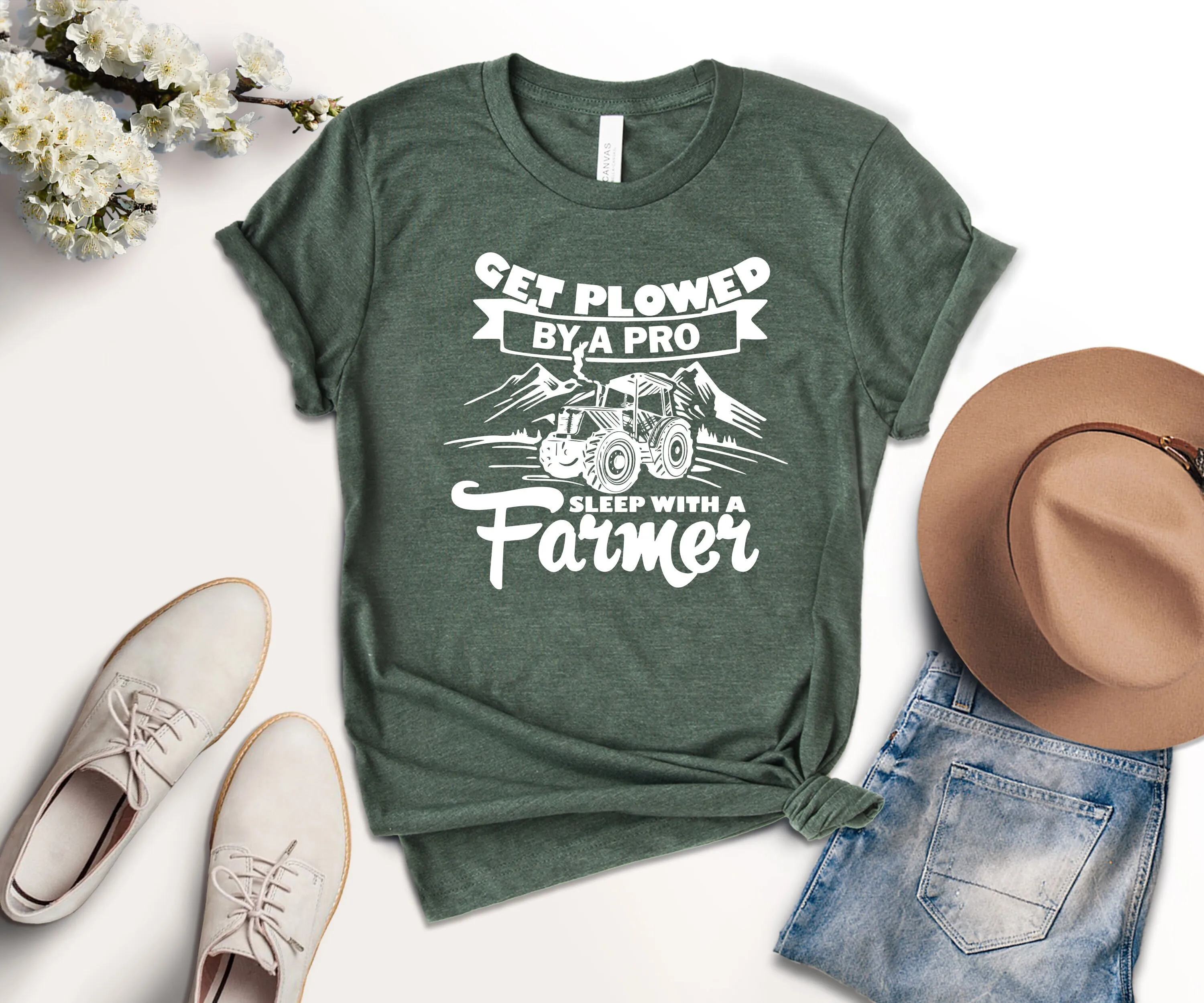 Get Plowed By A Pro Sleep With Farmer T Shirt Funny Farm Farmt Life S Face Line