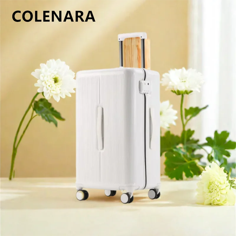 COLENARA المرأة حقيبة الصعود صندوق سعة كبيرة حقيبة تروللي بعجلات 20 "24" 26 بوصة طالب كلمة المرور صندوق الرجال المتداول الأمتعة