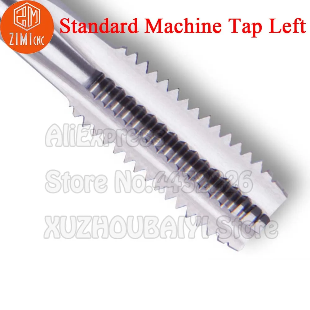 1Pc M2-M48ซ้ายเครื่องเกลียว HSS เหล็ก Plug Tap สกรูโลหะ Hole Tap เจาะสกรูเมตริกด้ายแตะ