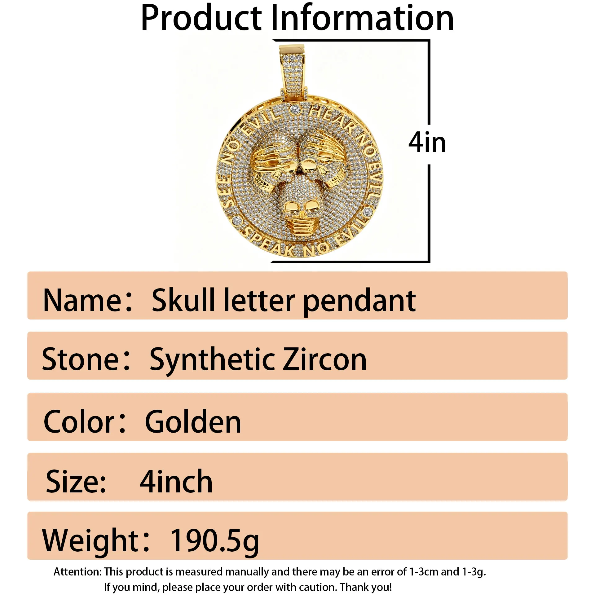 Round Cut Three Gollum Head Fashion Pendant Jewelry Necklace for Men and Women Halloween Gift Commemorative Gift for Some Gifts