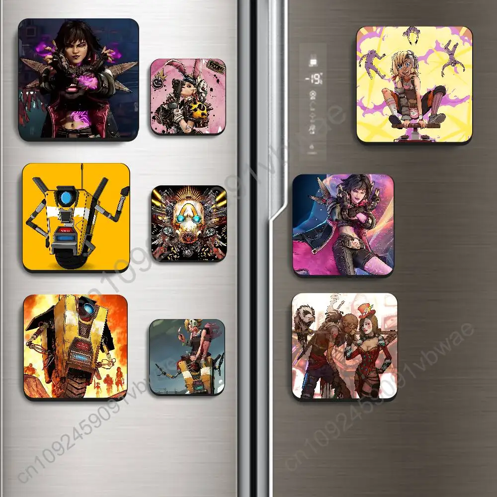 

game Rogue Borderlands C4SH Black Square Plastic Fridge Magnet, for Magnetic Sticker No Trace Left, Durable, Smooth and Textured