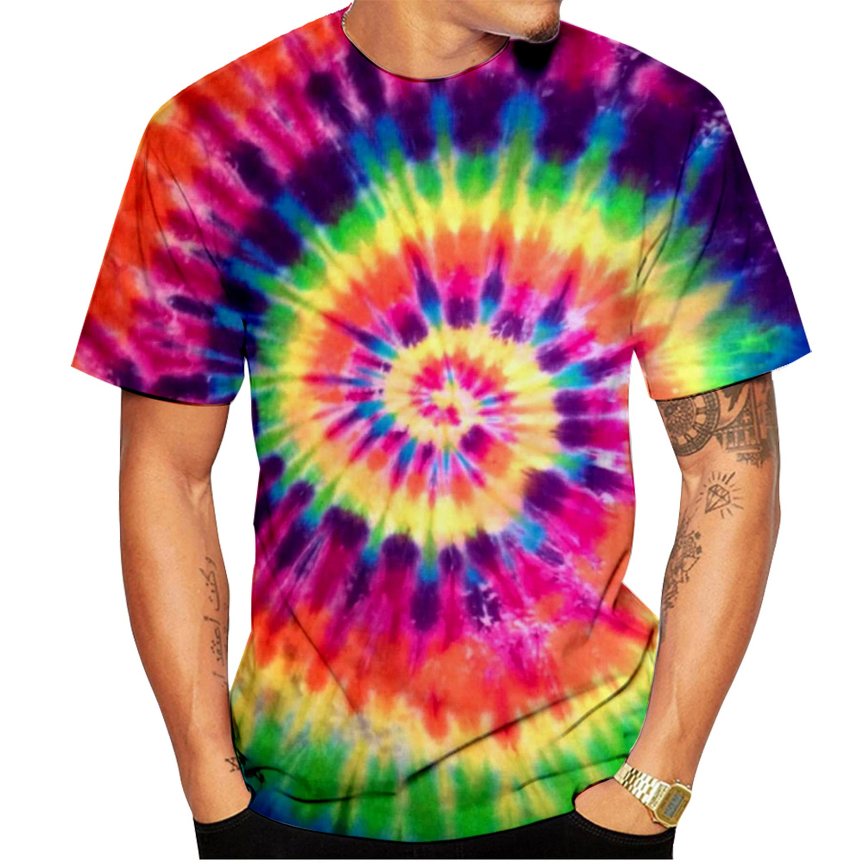 Summer New Tie-dye 3D Print T-Shirts Streetwear Men Fashion Harajuku Y2k Casual Oversized O-Neck T Shirt Tees Tops Clothing