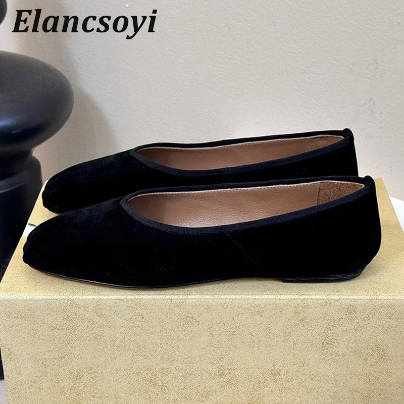 Lazy Loafers Women Suede Round Toe Solid Color Flat Shoes Shallow Mouth Single Shoes Spring Summer Versatile Casual Shoes 2026