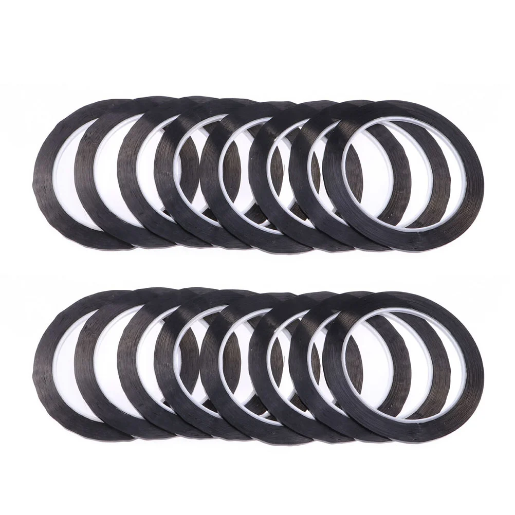 16 قطعة شريط أسود ممتاز لمشاريع DIY شريط فني لاصق قوي للشبكات والرسومات والسبورة البيضاء والزجاج المعدني والخشب والسيراميك #1