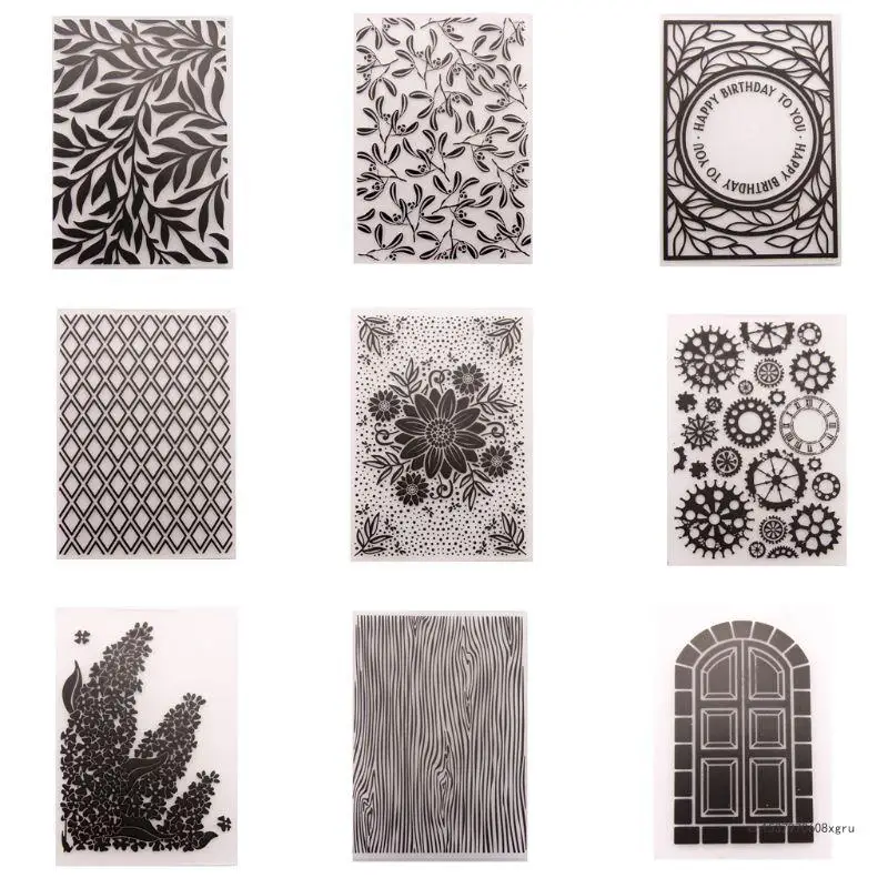 9 Styles Plastic Embossing Folder Template for DIY Scrapbooking Photo Album Card Paper Making Craft Decoration