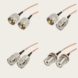 SO239 PL259 UHF Male Plug  to UHF Male Female jack adapter 50 ohm Low Loss Pigtail Jumper RG316 Cable