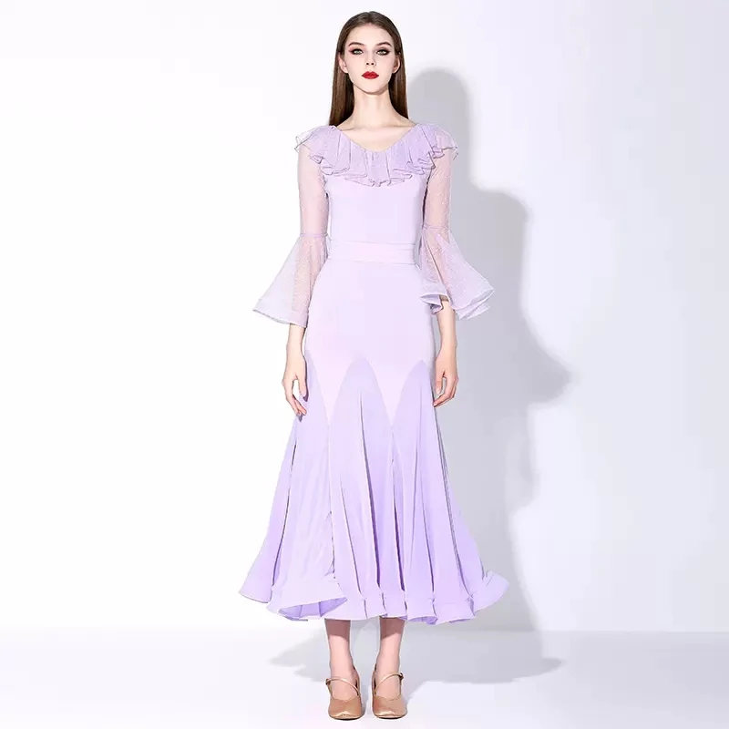 2023 New Sexy Modern Practice Dress National Standard Women Ballroom Dance Dresses Waltz Performance Dancewear Costumes