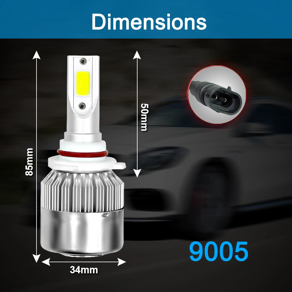 مصباح LED أمامي 12 فولت مصباح LED أمامي 6000K لمبة شعاع لشروليه تاهو توربو لوسيس 2007 2008 2009 2010 2011 2012 2013 2014 2015