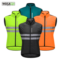 WOSAWE Men's Cycling Windbreaker Vest Lightweight Windproof Cycling Gilet Breathable Wind Coat Reflective