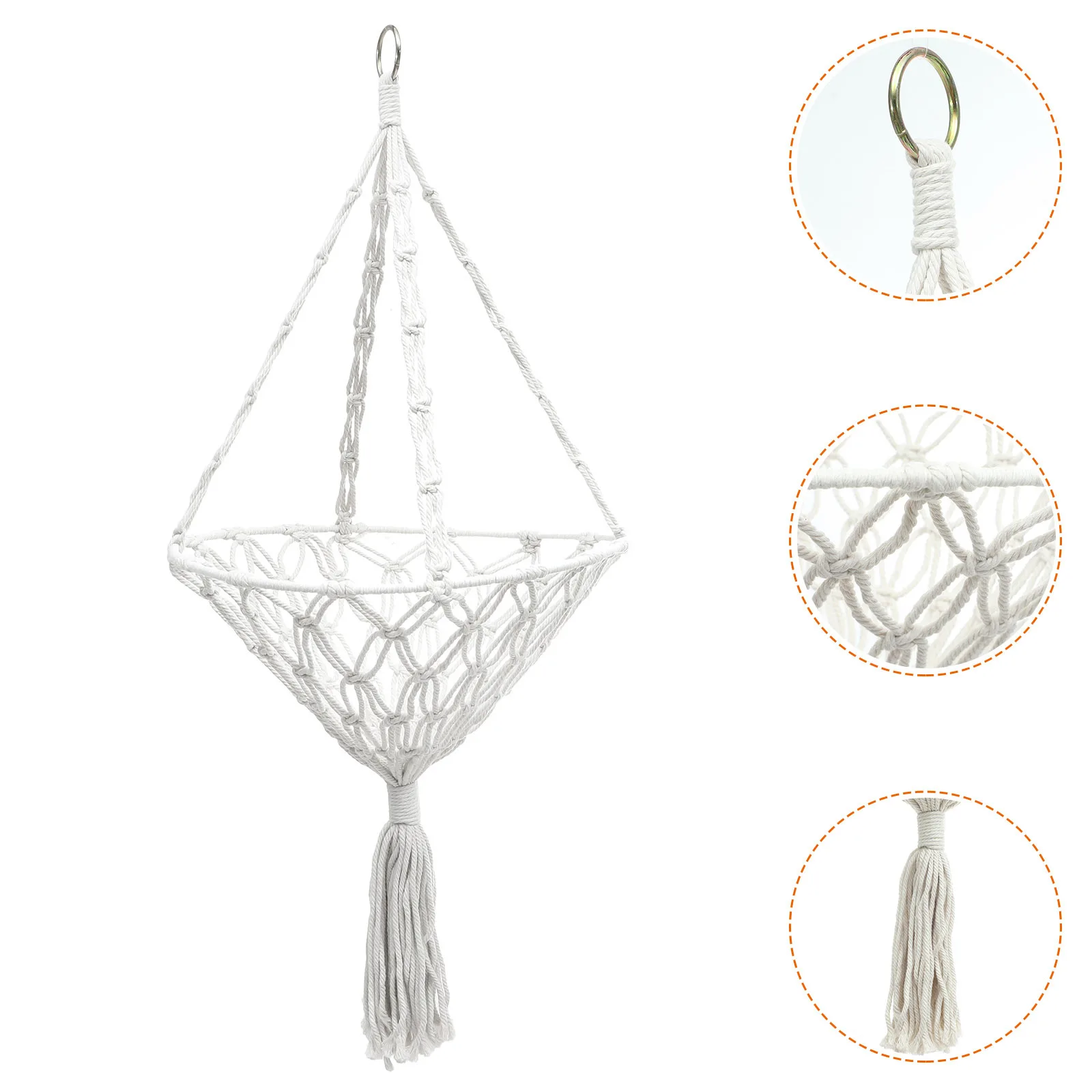 

Cotton Rope Hanging Basket Macrame Plant Hanger Indoor Wall Ceiling Mount Woven Flower Holder Garden Decor Hanging Planter