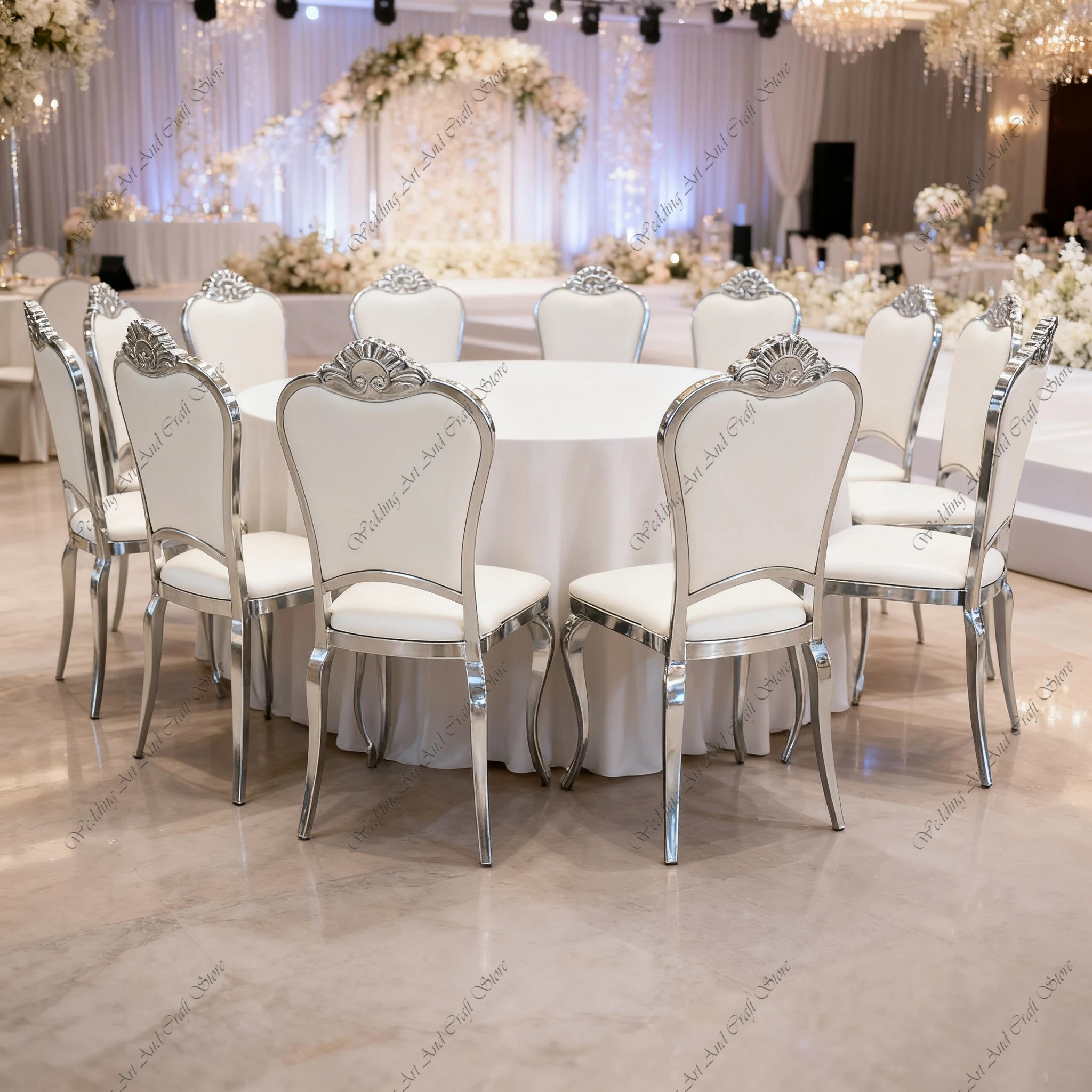 52pcs f30 Gold Stainless Steel Modern Hotel Banquet Wedding Dining Chair Kitchen PU Leather Hotel Banquet chairs ivy150