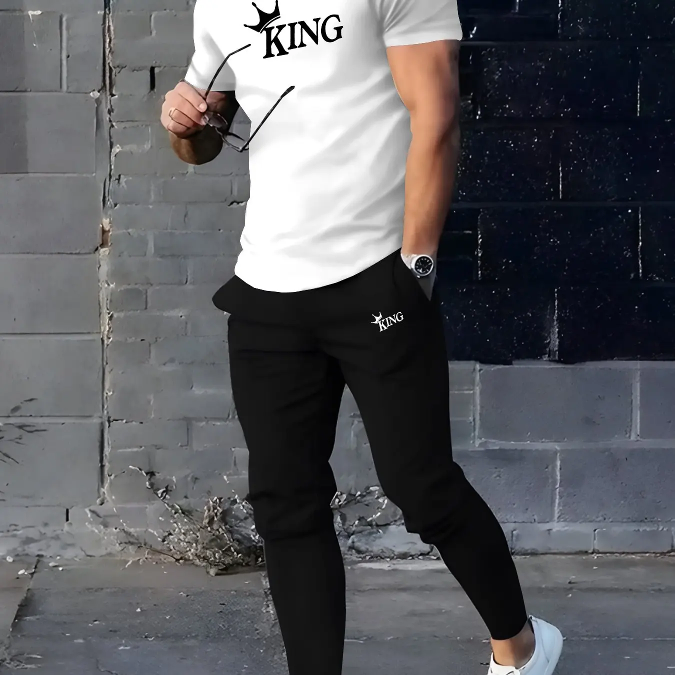 

2026 New Men's Cotton T-Shirt & Thin Pants Stretch Casual Sports Set, Flexible and Comfortable Tracksuit