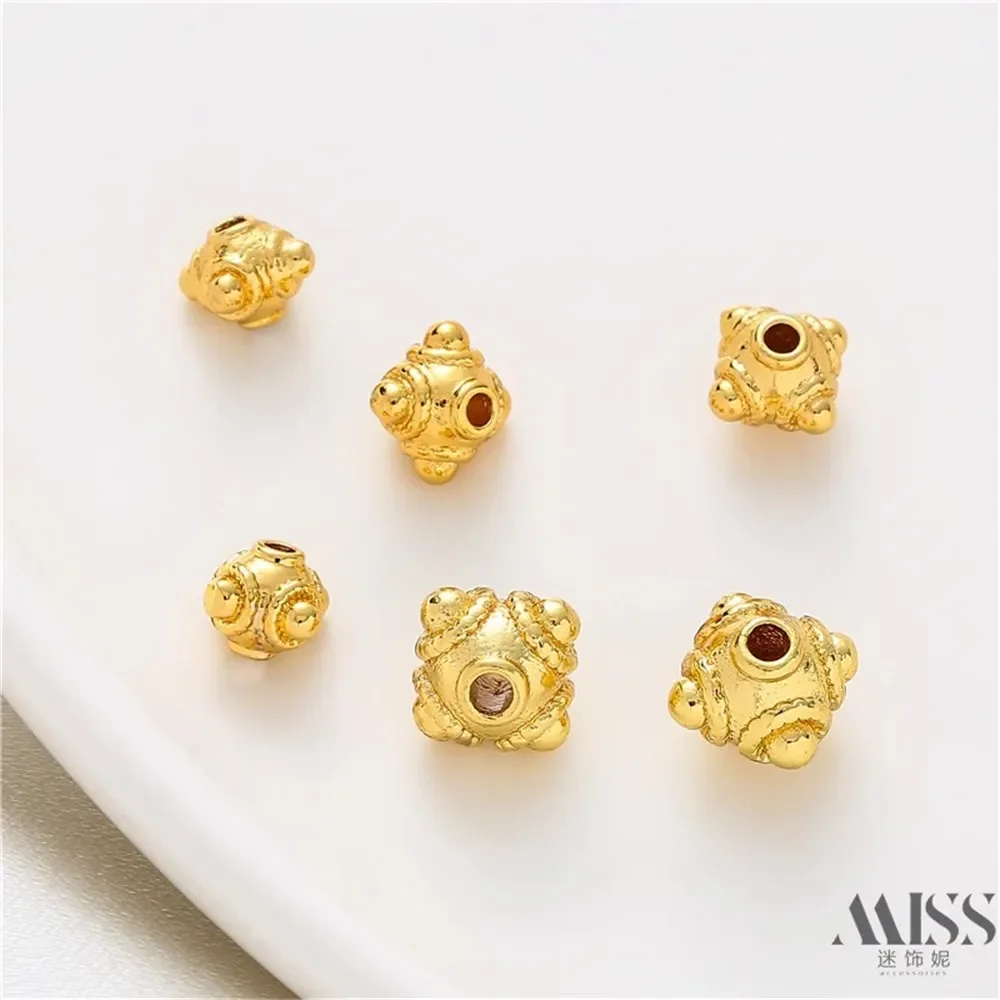 Shajin Harley Dragonfly Eyes Vier Hoekkralen met DIY Accessoires 18K Losse Kralen Zelfgemaakte Armband Ketting Sieraden