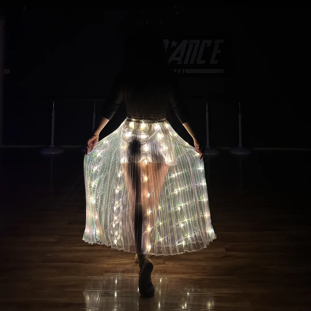 LED Belly Dance Skirt for Adults, Performance Props, Change Color Dancewear, Party Stage Costumes, Performance Accessories