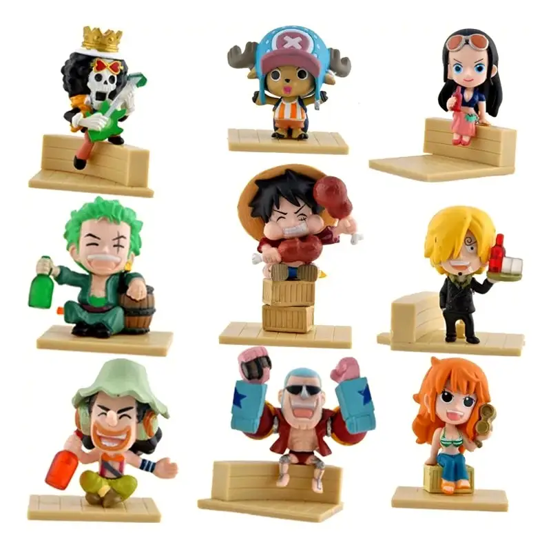 

9Pcs/Set One Piece Anime Roronoa Zoro Luffy Sanji Pvc Action Figure Gk Statue Model Doll Ornament Collection Room Decora Gift