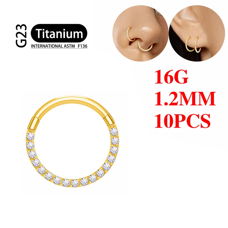 UHERA 10PCS G23 Titanium Hoop Piercing 4