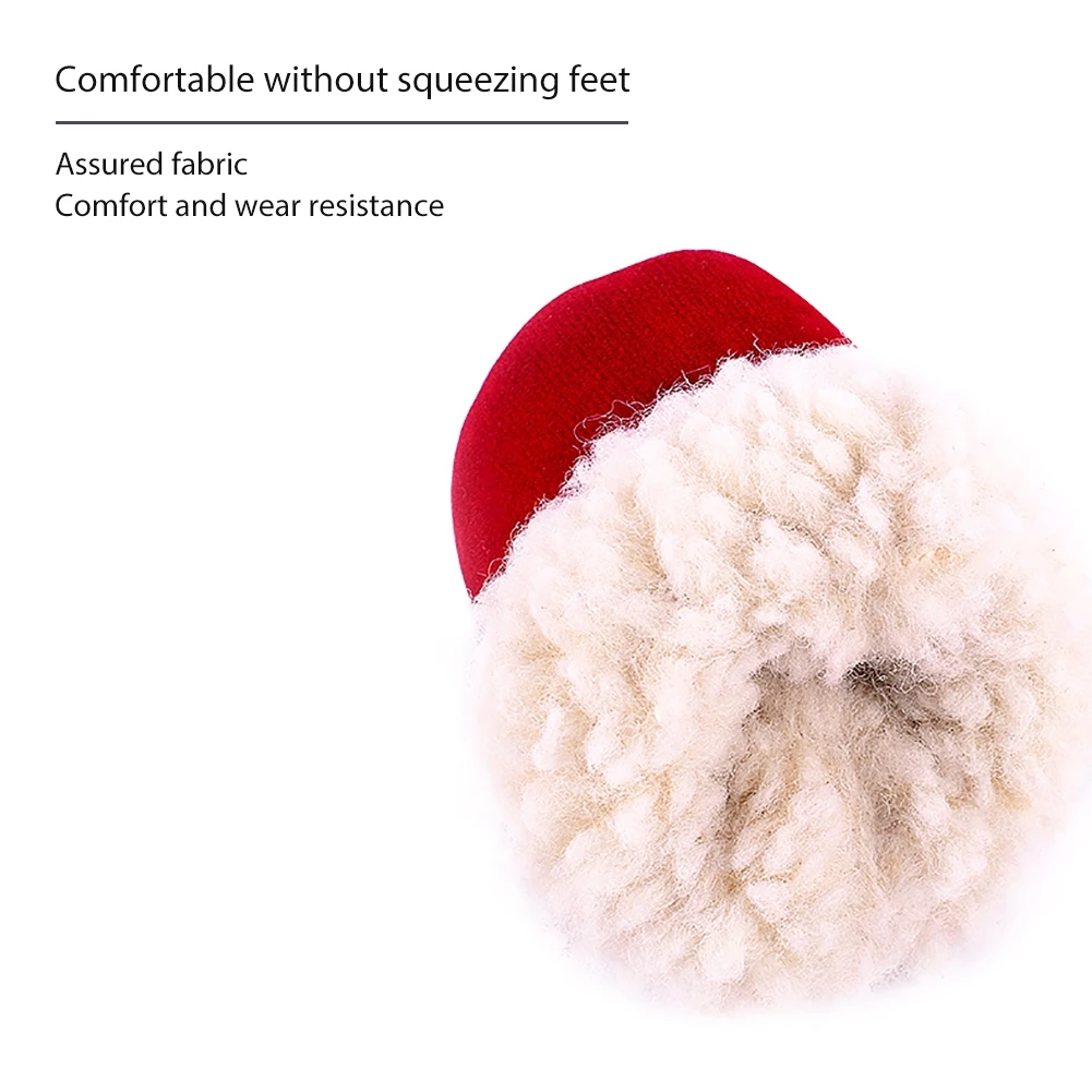 أحذية ثلج قطيفة بنعل مانع للإنزلاق للحيوانات الأليفة ، أحذية للكلاب الصغيرة والمتوسطة والقطط ، ناعمة ودافئة ، خريف وشتاء ، 4 * *