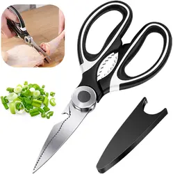 Kitchen Scissors Chicken Bone Fish Scissors Chicken Duck Cutter Shears Stainless Steel Scissors Scale Clean Cook Scissors Knife