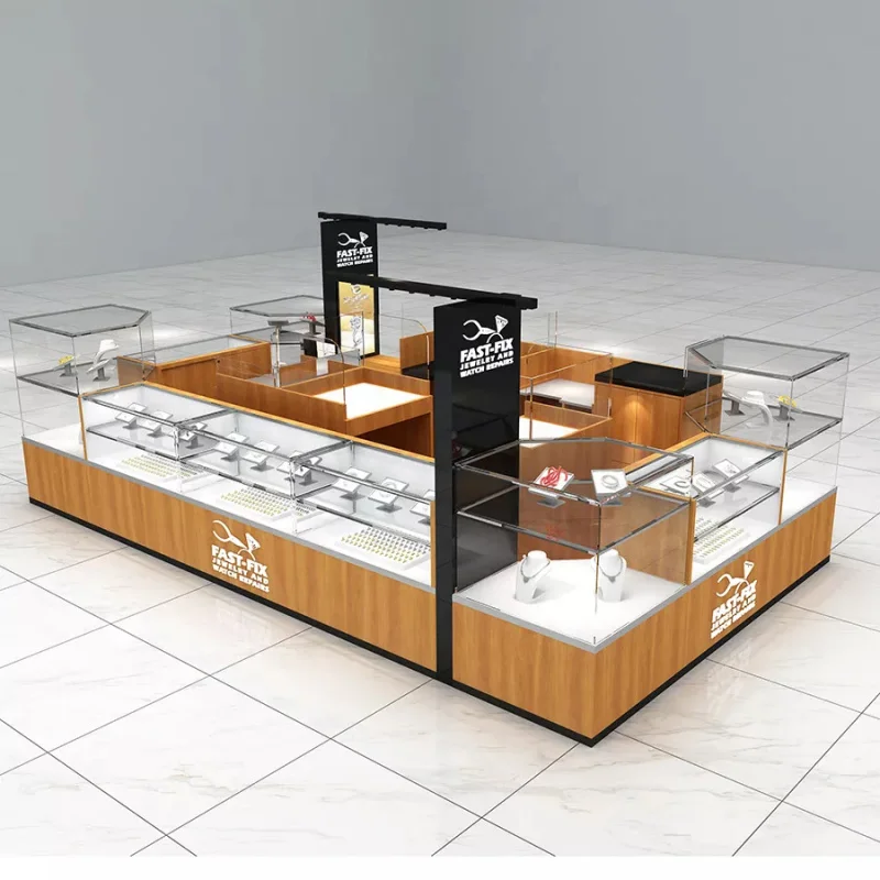 

2025customized.Shop Island Showcase Jewelry Jewelry Kiosk Mall Small Wooden Mall Kiosk Design