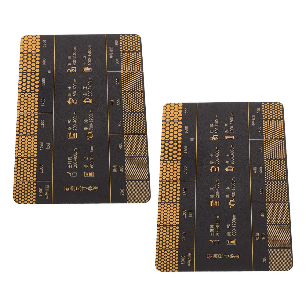 

2pcs Coffee Grind Size Reference Card Precision Grinding Measurement Tool For All Brewing Methods Compact Plastic Ruler Scale