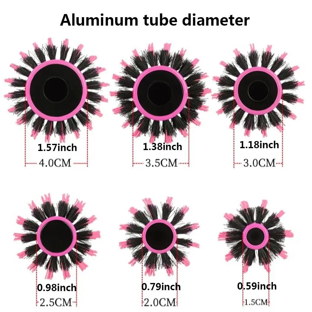 

Круглая расческа из кабаньей щетины с нейлоновыми вставками для укладки и завивки волос, прочная парикмахерская расческа для салонов красоты и барбершопов