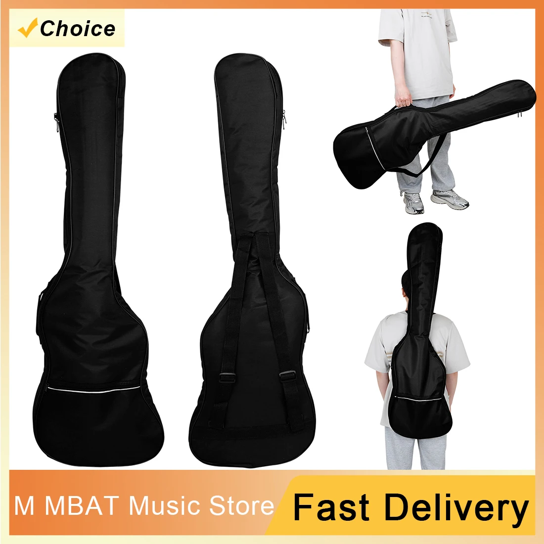 

M MBAT Оксфордская тканевая сумка для электрической бас-гитары, водонепроницаемый рюкзак, сумка для электрической бас-гитары, 20 мм с подкладкой для электрического бас-гитары