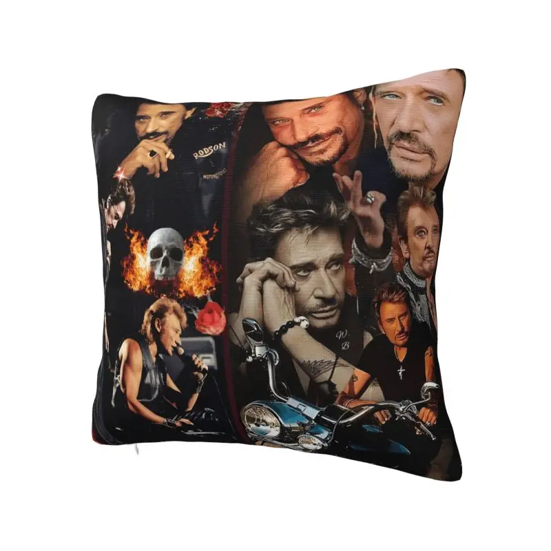 French Rock Legend Johnny Hallyday Throw Pillow Case Home Decorative Sofa Cushion Cover Polyester Soft Pillowcase Dakimakura