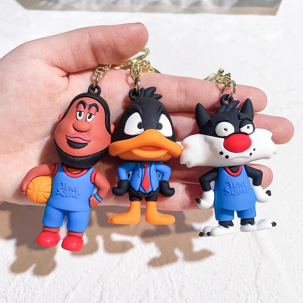 For Anime Cute Bugs Rabbit Keychain Cartoon Personality Epoxy Bag Pendant Key Chain Small Gift Creative KeyringWholesale