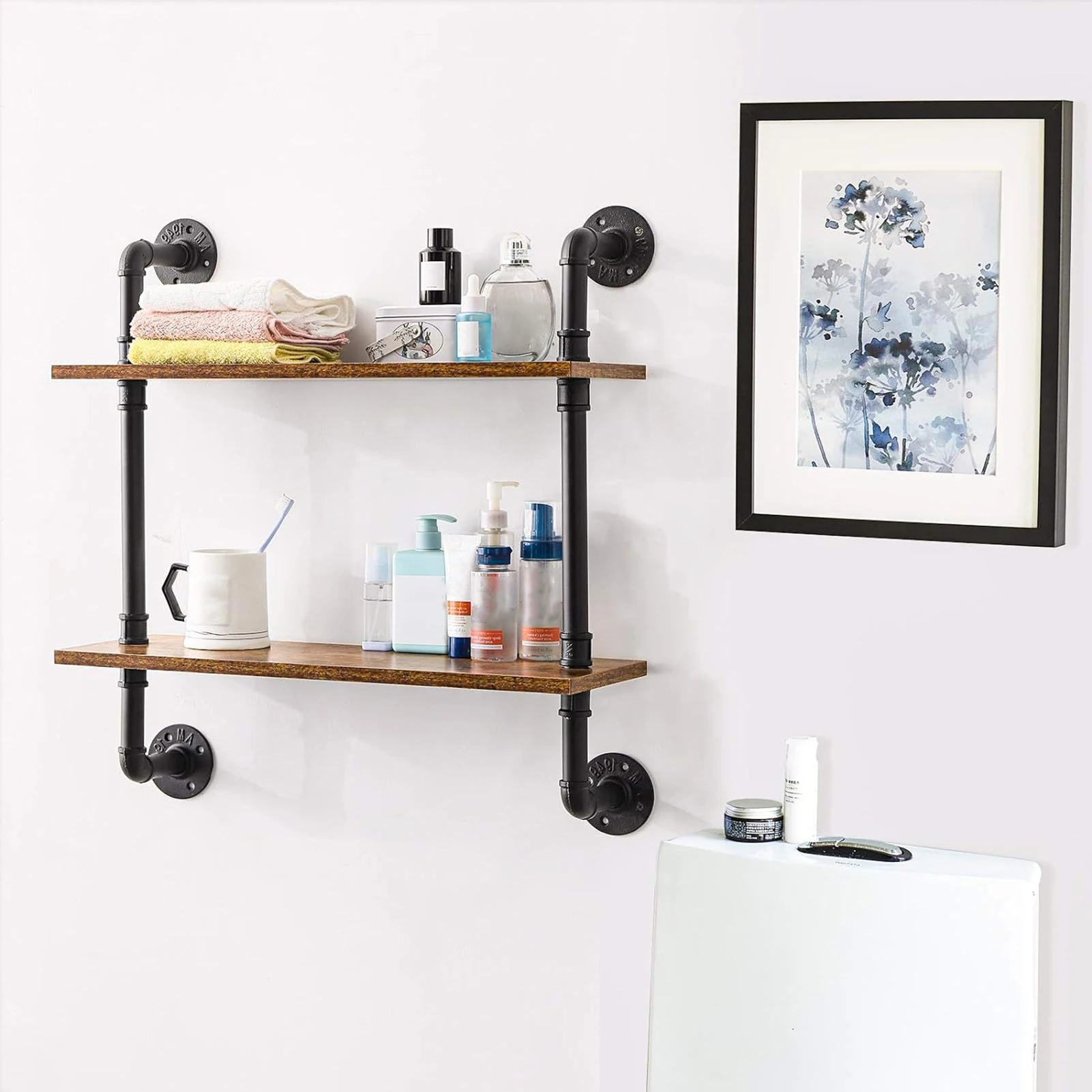 

Storage Rack Floating Shelves Multi-layer Design Strong Load-bearing Smooth Edge Easy Assembly Rustic Wood Wall Shelves Organiz