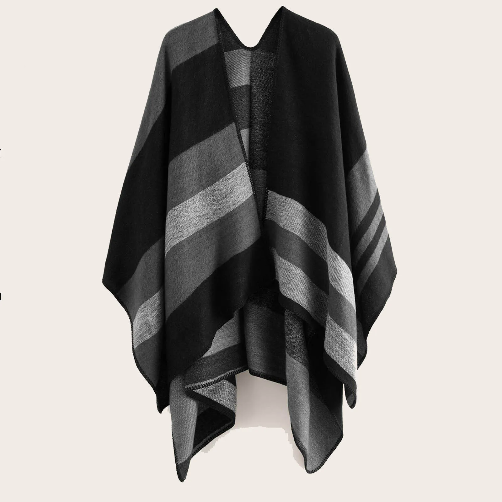 Women Winter Knitted Cashmere  Capes Shawl Cardigans Sweater Coat Poncho For Women Elegant Womens Shawl Bufanda Invierno Mujer