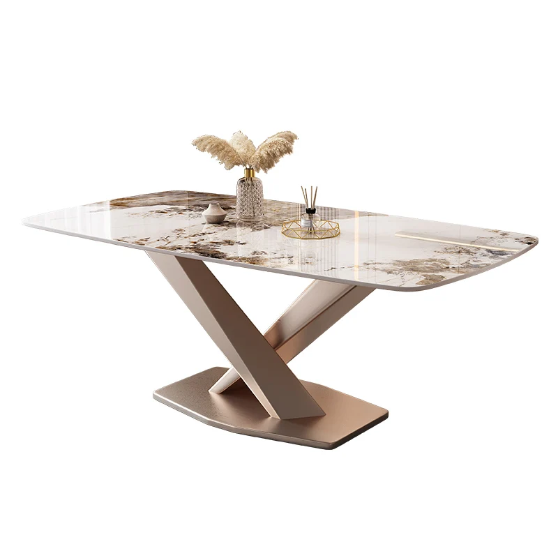 Modern Luxury Rectangular Marble Top Dining Table Chair Set 4  6 Seater  Kitchen Furniture Restaurant Designs Wholesale 2025