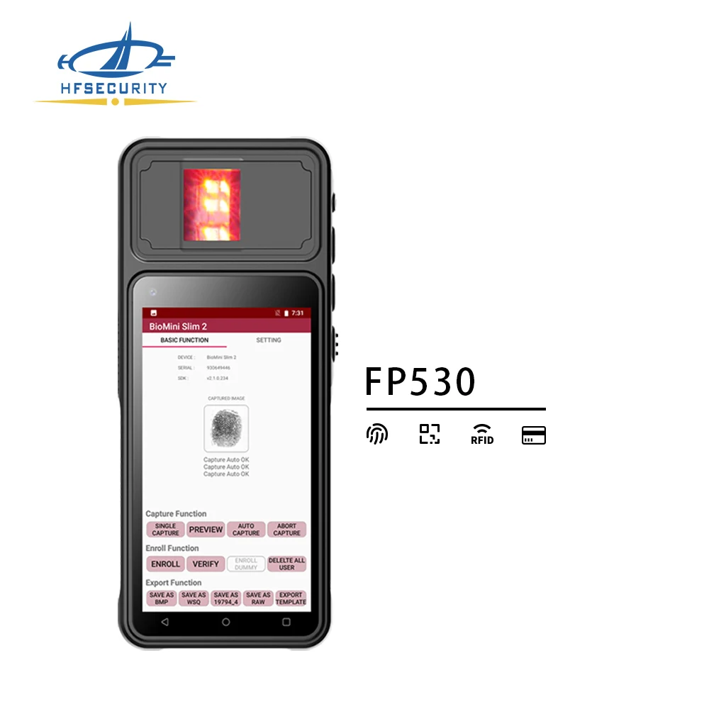 Free SDK 4G FP520 5 inch Touch Screen Portable Optional Fingerprint Sensor Time Attendance Tablet for Bank School