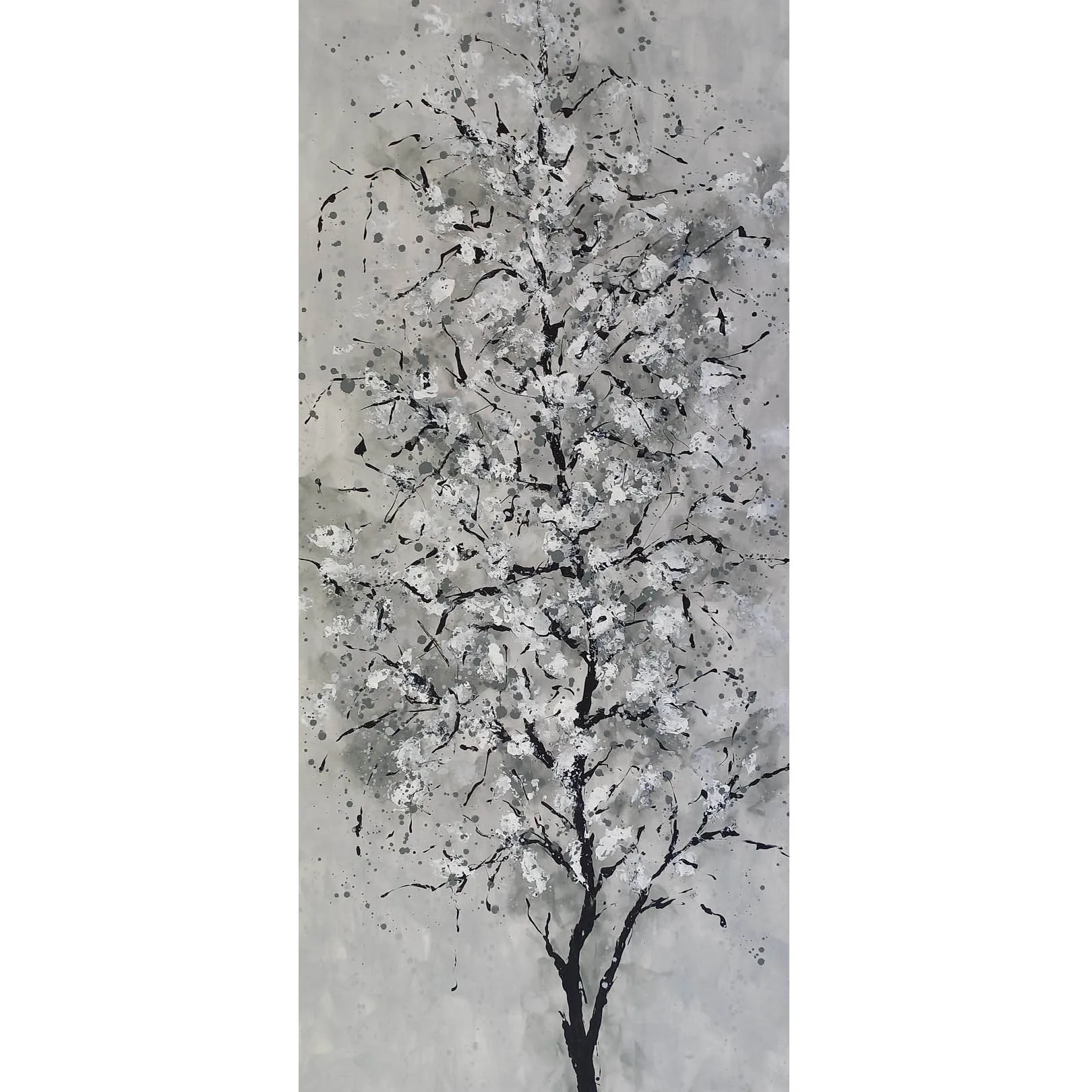 

Hand painted decoration picture,Abstract oil painting on canvas,Winter tree,Thick texture oil painting,Wall art for home