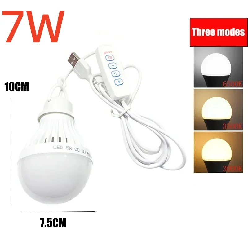 3/5/7W USB-Lampe, 5V Notlicht, LED USB wiederaufladbare tragbare Campinglaterne für Outdoor-Camping-Zeltbeleuchtung