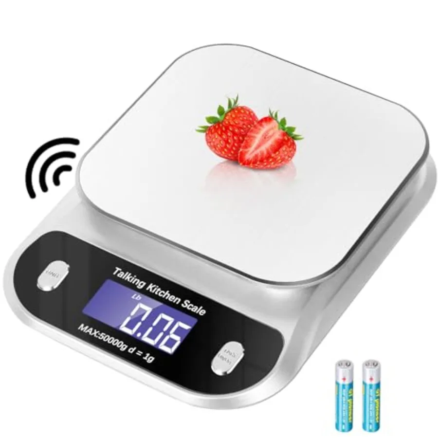 

Talking Food Scale 5kg/11lb Talking Digital Kitchen Scales Weight Ounces and Grams for Cooking Talking Sales for Food Clear Pur