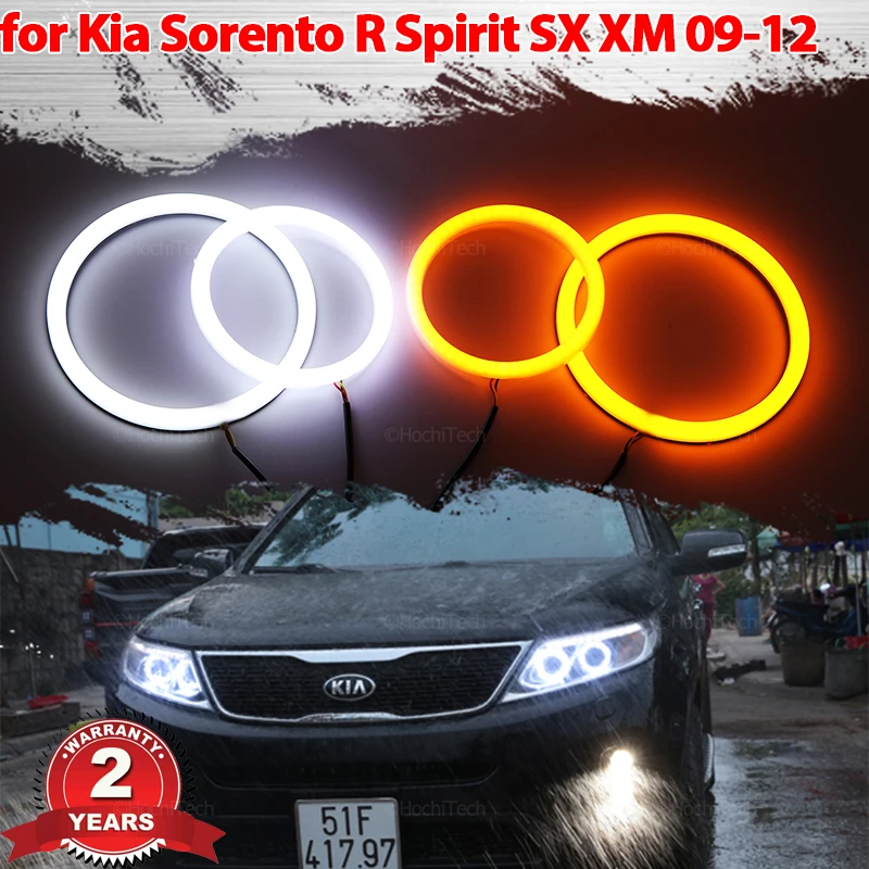 

Cotton Smd LED Angel Eye Bulb Halo Ring White Yellow Lamp Car Daytime Running Light DRL for Kia Sorento R Spirit SX XM 2009-2012