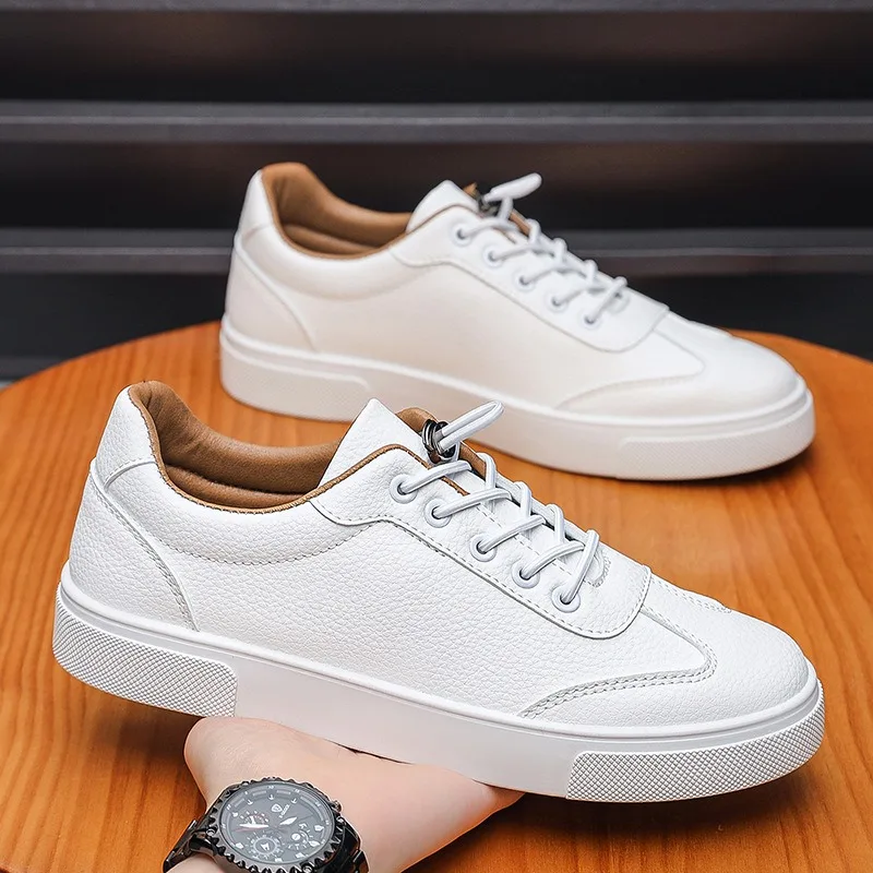 

Men's Leather Casual Shoes Youth Student Skateboard Shoes Men's Platform Vulcanized Shoes Fashion Men's Sneakers Zapatos Hombre