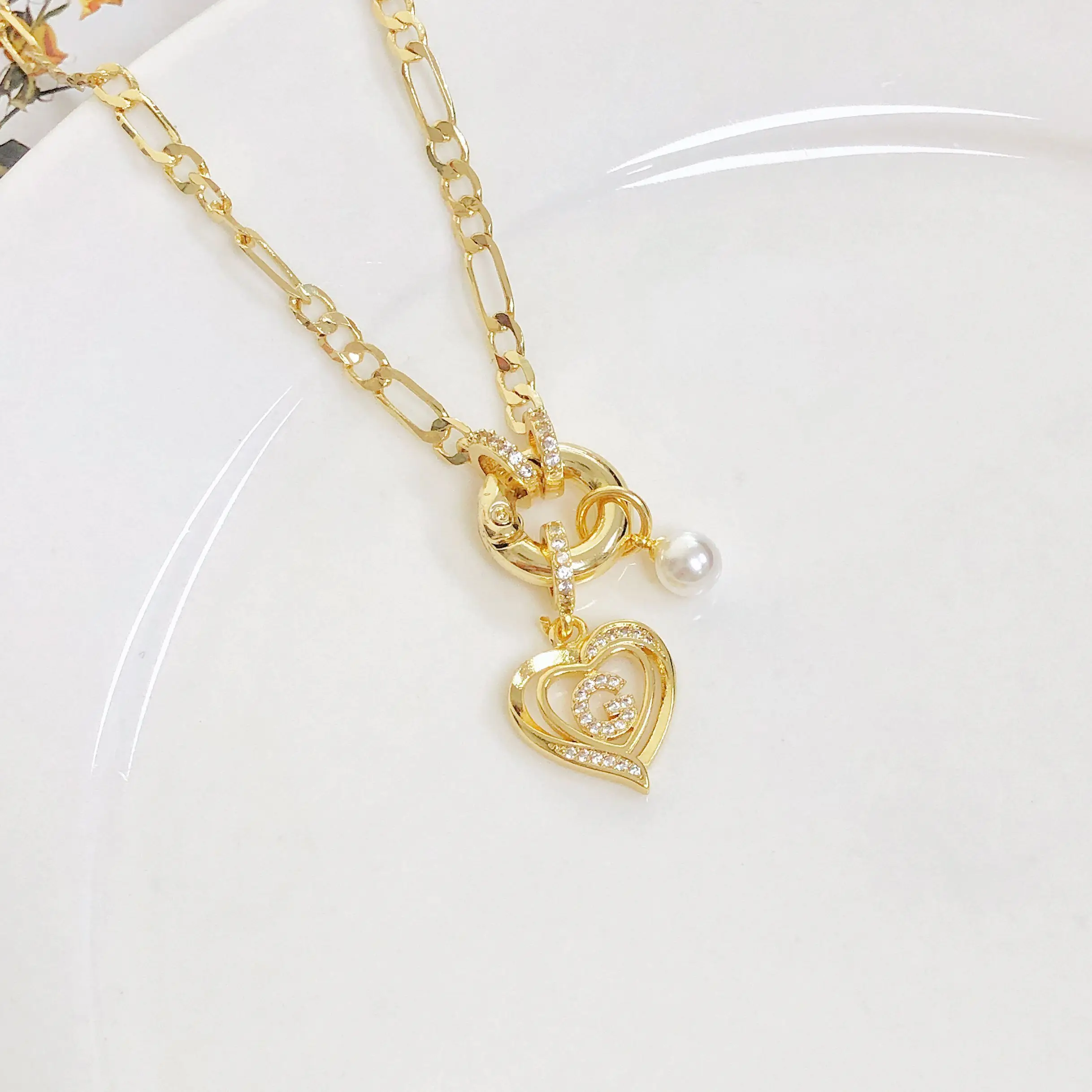 جديد وصول مطلية بالذهب زركونيا 26 الحروف الأولية A-Z مكتنزة سلسلة قلادة للنساء فتاة حفل زفاف اسم الأبجدية مجوهرات #3