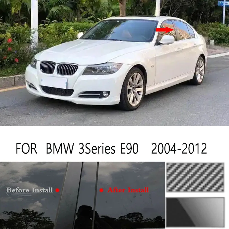 

For BMW 3Series E90 2004-2012 Glossy Black Window Door Column B C Pillar Post Cover Trim Auto Sticker Styling