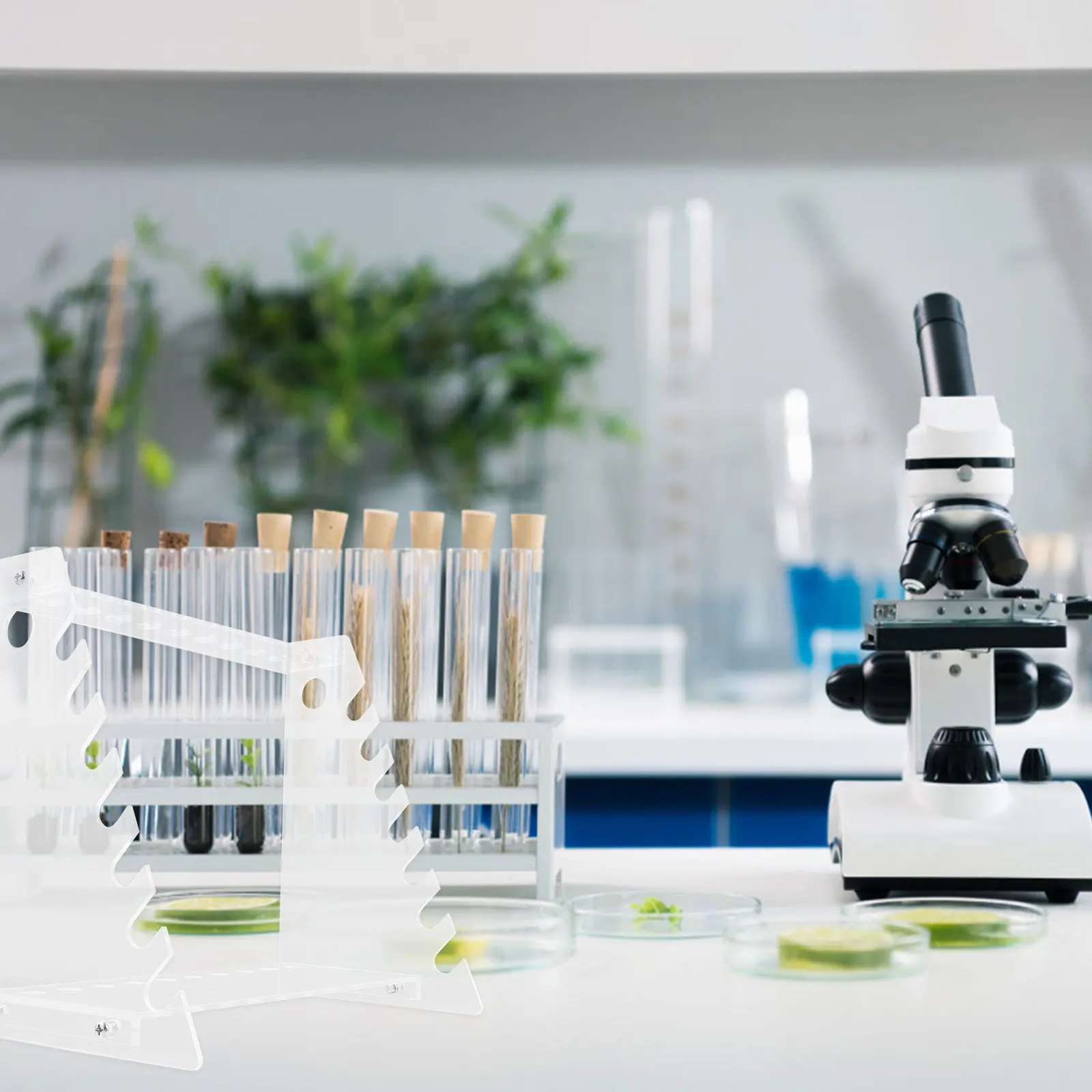 

1Pcs Pipette Rack Trapezoid Shape Organic Glass Durable Laboratory Tube Holder Test Tube Storage Stand Practical Use