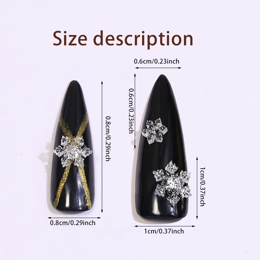 50 Pcs Ice Clear Glitter Snowflake Nail Decorations 3D Transparent Snowflake Nail Slices Winter Xmas Nail Art Ornaments for DIY
