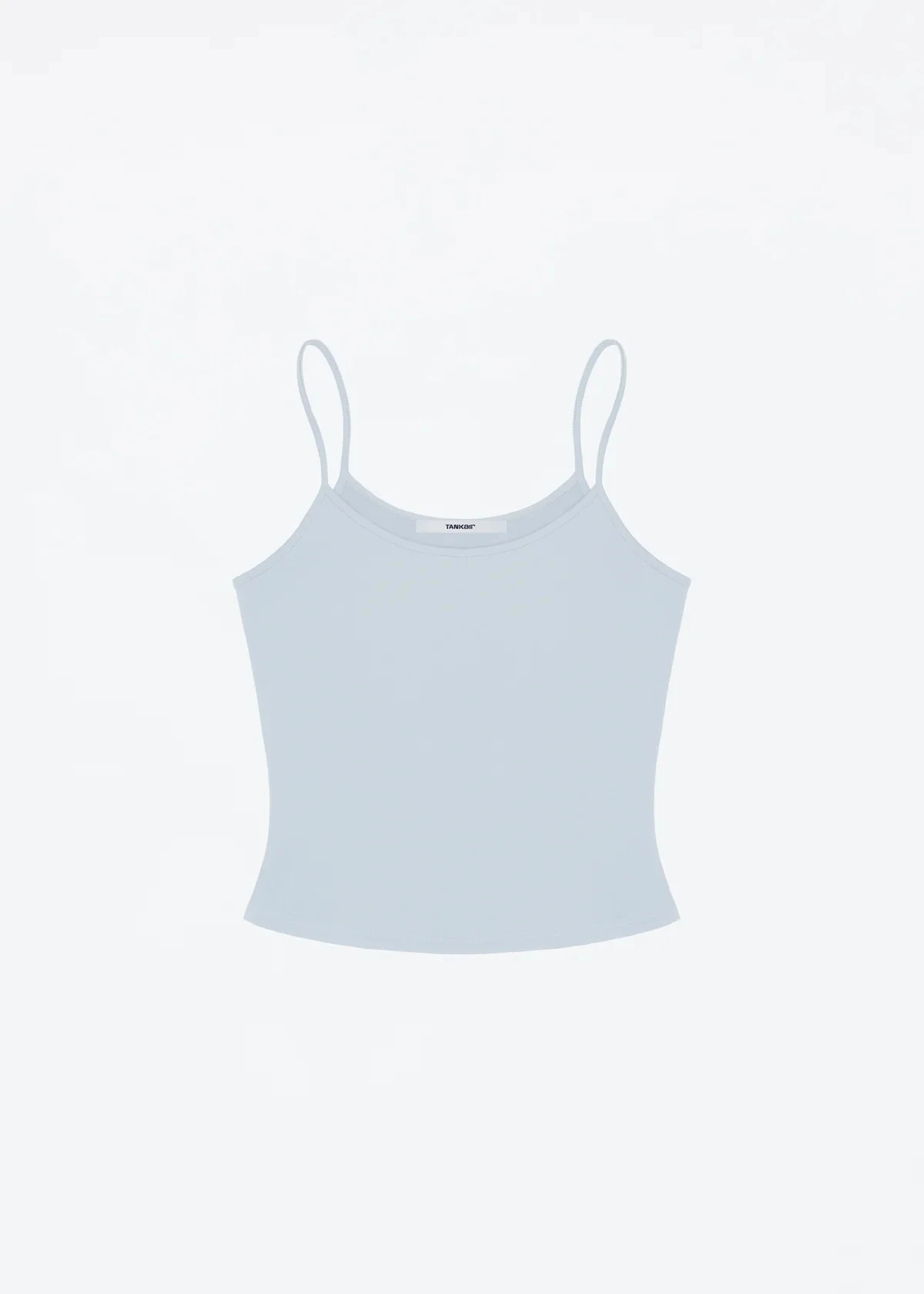 Tank baby blue slingback babydoll top soybean color fog-gray new color fixed-dyeing tight-fitting base shirt slim-fit top image 6